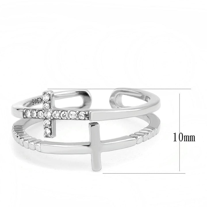 LOVCIA Stainless Steel Ring with Clear AAA Grade CZ Stone - Buy stylish Rings for women - Shop latest Ring design - Trendy Rings - Unique fashion Rings - Find the perfect Ring