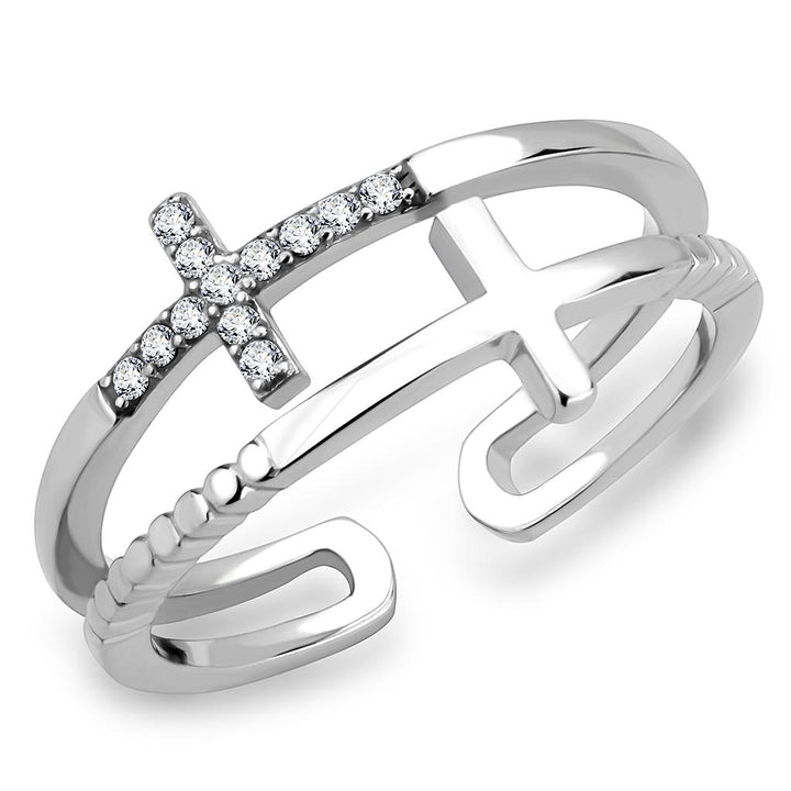 LOVCIA Stainless Steel Ring with Clear AAA Grade CZ Stone - Buy stylish Rings for women - Shop latest Ring design - Trendy Rings - Unique fashion Rings - Find the perfect Ring