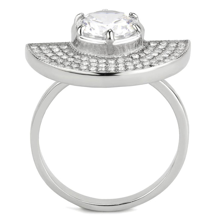 LOVCIA Stainless Steel Ring with Clear AAA Grade CZ, Unplated Finish - Buy stylish Rings for women - Shop latest Ring design - Trendy Rings - Unique fashion Rings - Find the perfect Ring