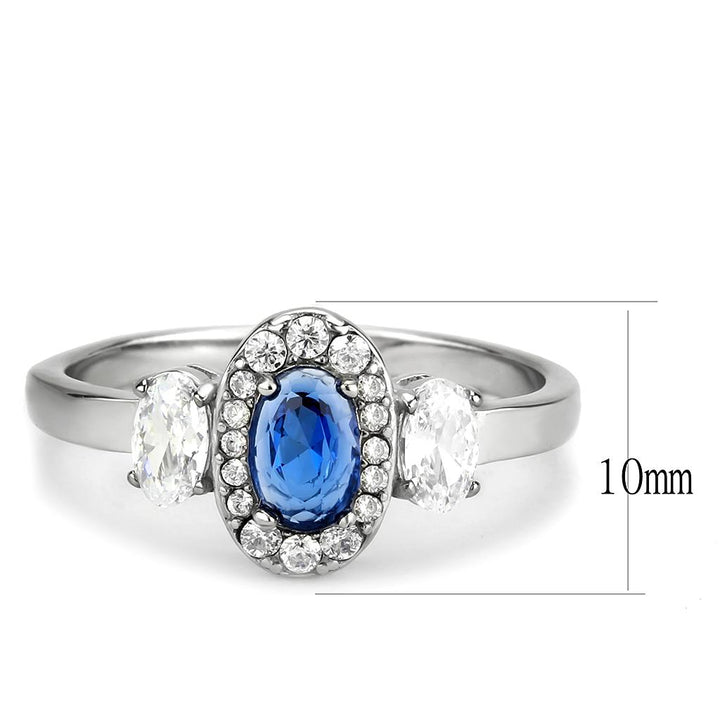 LOVCIA Stainless Steel Ring Featuring London Blue Synthetic Spinel, No Plating - Buy stylish Rings for women - Shop latest Ring design - Trendy Rings - Unique fashion Rings - Find the perfect Ring