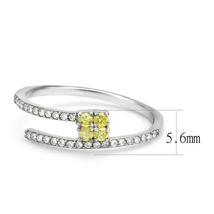 LOVCIA Stainless Steel Ring with AAA Topaz CZ Stone, Unplated Finish - Buy stylish Rings for women - Shop latest Ring design - Trendy Rings - Unique fashion Rings - Find the perfect Ring