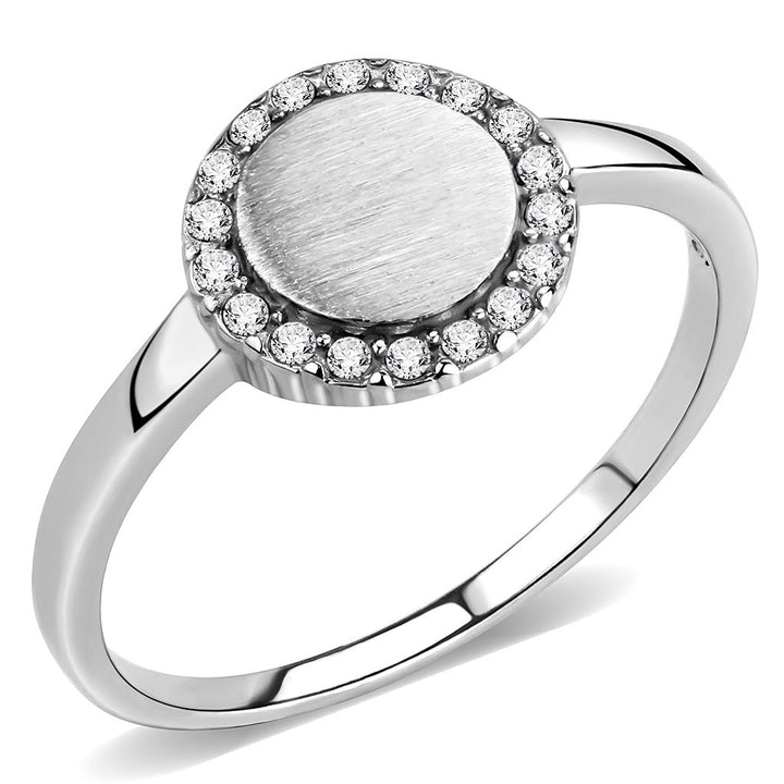 LOVCIA Stainless Steel Ring with Clear AAA Grade CZ Stone, No Plating - Buy stylish Rings for women - Shop latest Ring design - Trendy Rings - Unique fashion Rings - Find the perfect Ring