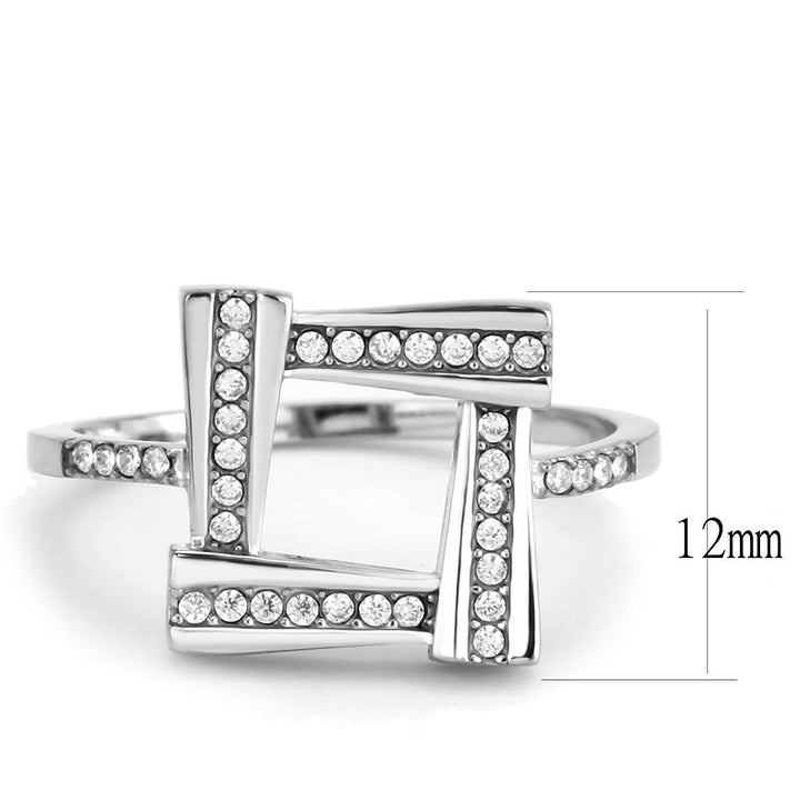 LOVCIA Stainless Steel Ring with Clear AAA CZ Stone, No Plating - Buy stylish Rings for women - Shop latest Ring design - Trendy Rings - Unique fashion Rings - Find the perfect Ring