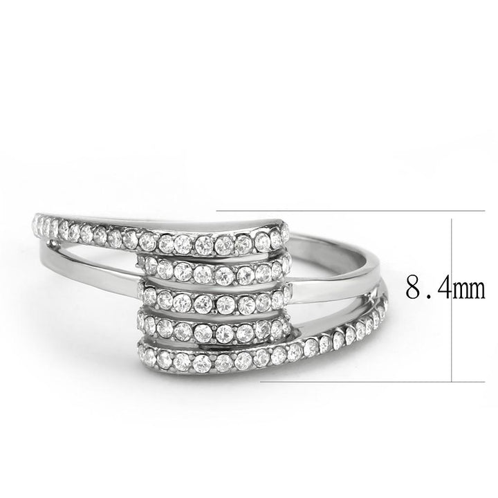 LOVCIA Stainless Steel Ring with Clear AAA Grade CZ Stone, No Plating - Buy stylish Rings for women - Shop latest Ring design - Trendy Rings - Unique fashion Rings - Find the perfect Ring