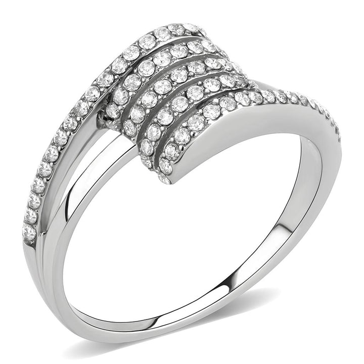 LOVCIA Stainless Steel Ring with Clear AAA Grade CZ Stone, No Plating - Buy stylish Rings for women - Shop latest Ring design - Trendy Rings - Unique fashion Rings - Find the perfect Ring