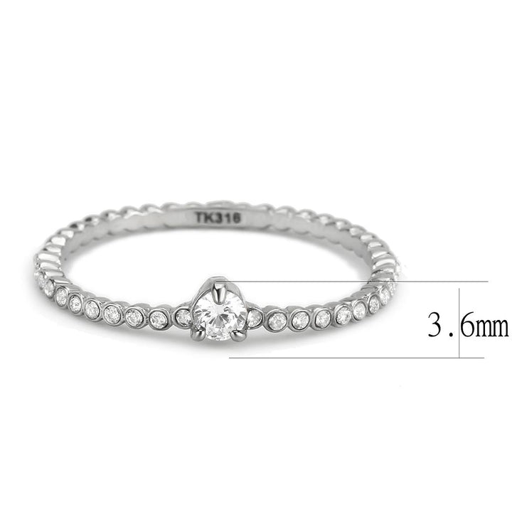 LOVCIA Stainless Steel Ring with Clear AAA Grade CZ Stone, Unplated Finish - Buy stylish Rings for women - Shop latest Ring design - Trendy Rings - Unique fashion Rings - Find the perfect Ring