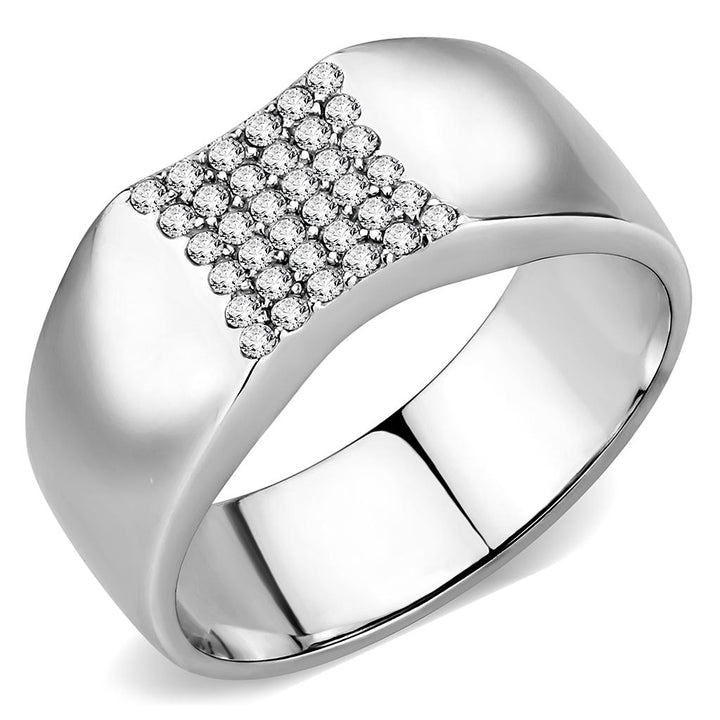 LOVCIA Stainless Steel Clear CZ Ring with No Plating - Buy stylish Rings for women - Shop latest Ring design - Trendy Rings - Unique fashion Rings - Find the perfect Ring