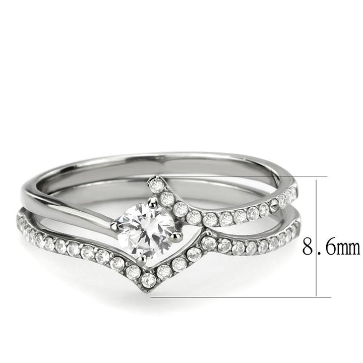 LOVCIA Stainless Steel Ring with Clear AAA Grade CZ, High Polish Finish - Buy stylish Rings for women - Shop latest Ring design - Trendy Rings - Unique fashion Rings - Find the perfect Ring