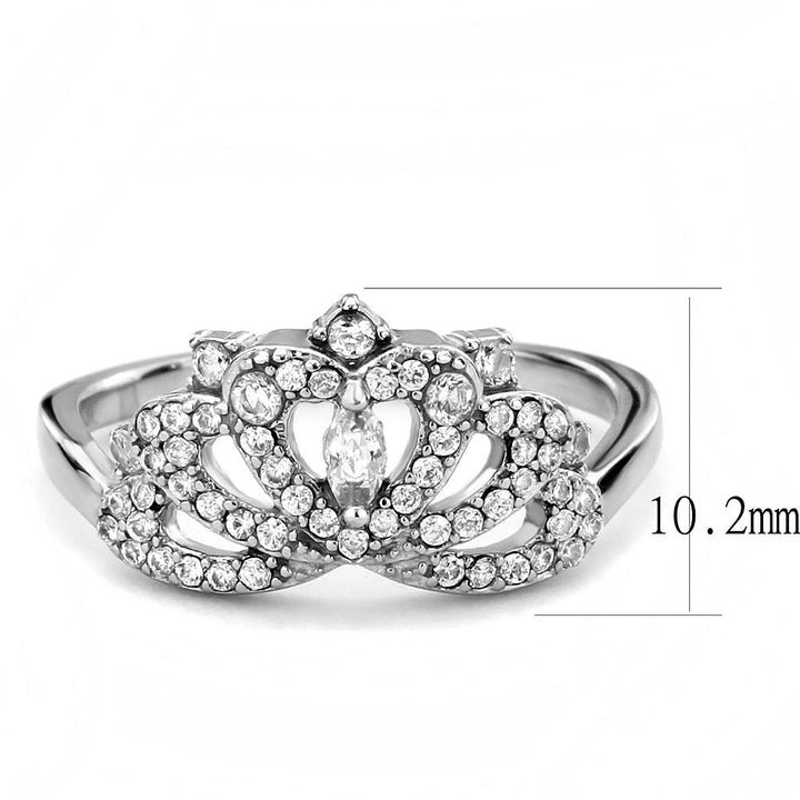 LOVCIA Stainless Steel Clear CZ Ring with High Polish Finish - Buy stylish Rings for women - Shop latest Ring design - Trendy Rings - Unique fashion Rings - Find the perfect Ring