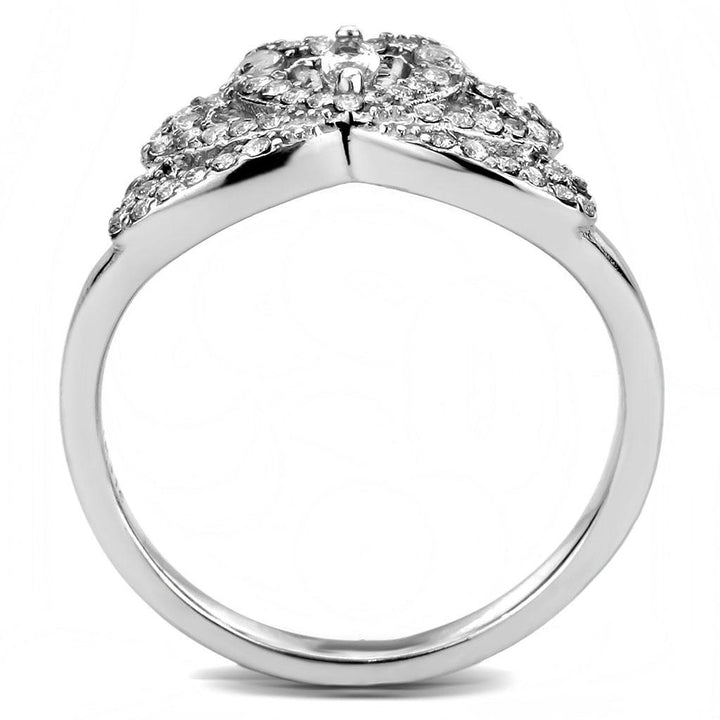 LOVCIA Stainless Steel Clear CZ Ring with High Polish Finish - Buy stylish Rings for women - Shop latest Ring design - Trendy Rings - Unique fashion Rings - Find the perfect Ring