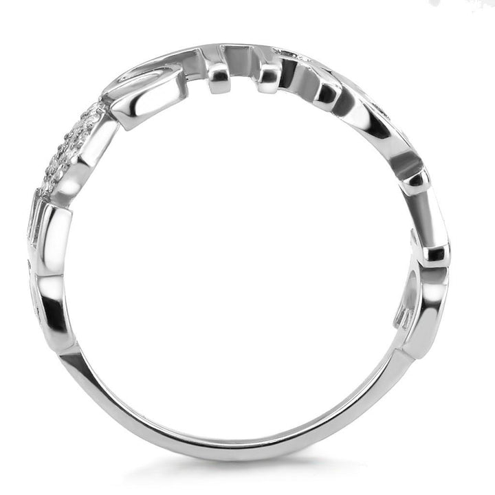 LOVCIA Sleek Stainless Steel Ring with Clear AAA Grade CZ Stone - Buy stylish Rings for women - Shop latest Ring design - Trendy Rings - Unique fashion Rings - Find the perfect Ring