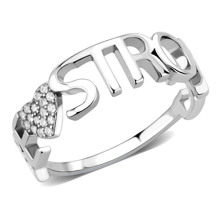 LOVCIA Sleek Stainless Steel Ring with Clear AAA Grade CZ Stone - Buy stylish Rings for women - Shop latest Ring design - Trendy Rings - Unique fashion Rings - Find the perfect Ring