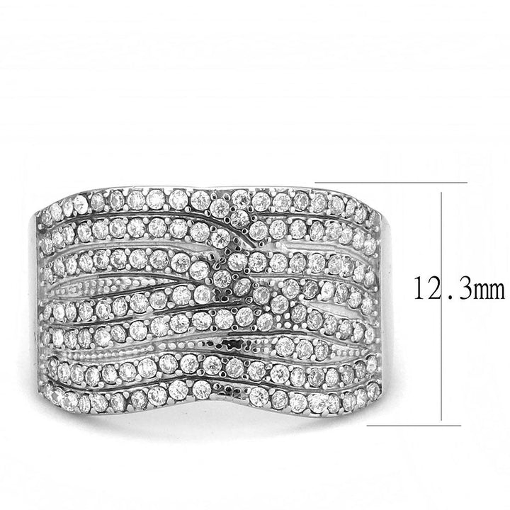 LOVCIA Polished Stainless Steel Ring with Clear AAA Grade Cubic Zirconia - Buy stylish Rings for women - Shop latest Ring design - Trendy Rings - Unique fashion Rings - Find the perfect Ring