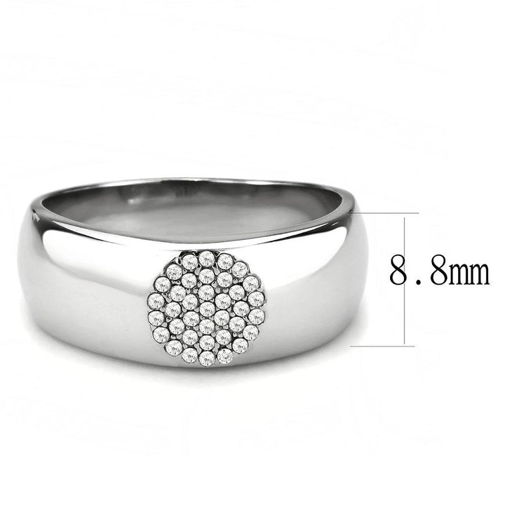 LOVCIA Stainless Steel Ring with High Polish Finish and Clear AAA Grade CZ Stone - Buy stylish Rings for women - Shop latest Ring design - Trendy Rings - Unique fashion Rings - Find the perfect Ring