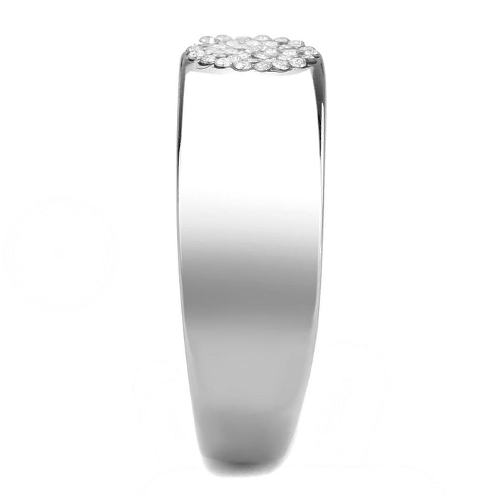 LOVCIA Stainless Steel Ring with High Polish Finish and Clear AAA Grade CZ Stone - Buy stylish Rings for women - Shop latest Ring design - Trendy Rings - Unique fashion Rings - Find the perfect Ring