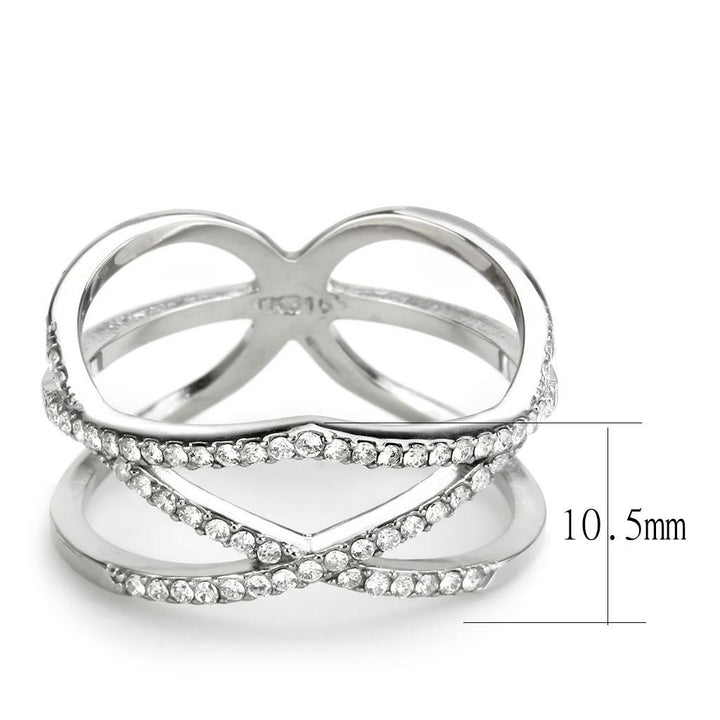 LOVCIA High Shine Stainless Steel Ring with Clear AAA Grade CZ Stone - Buy stylish Rings for women - Shop latest Ring design - Trendy Rings - Unique fashion Rings - Find the perfect Ring