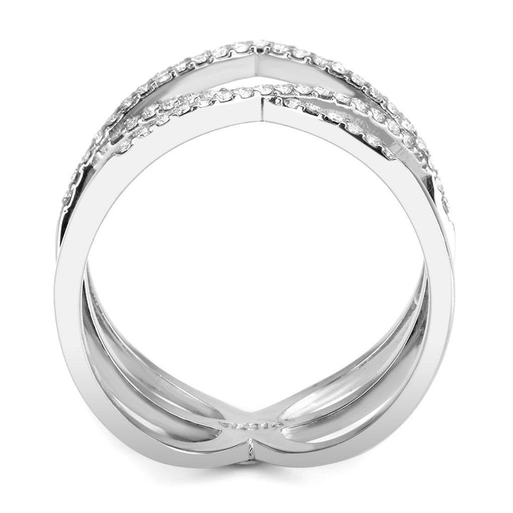 LOVCIA High Shine Stainless Steel Ring with Clear AAA Grade CZ Stone - Buy stylish Rings for women - Shop latest Ring design - Trendy Rings - Unique fashion Rings - Find the perfect Ring