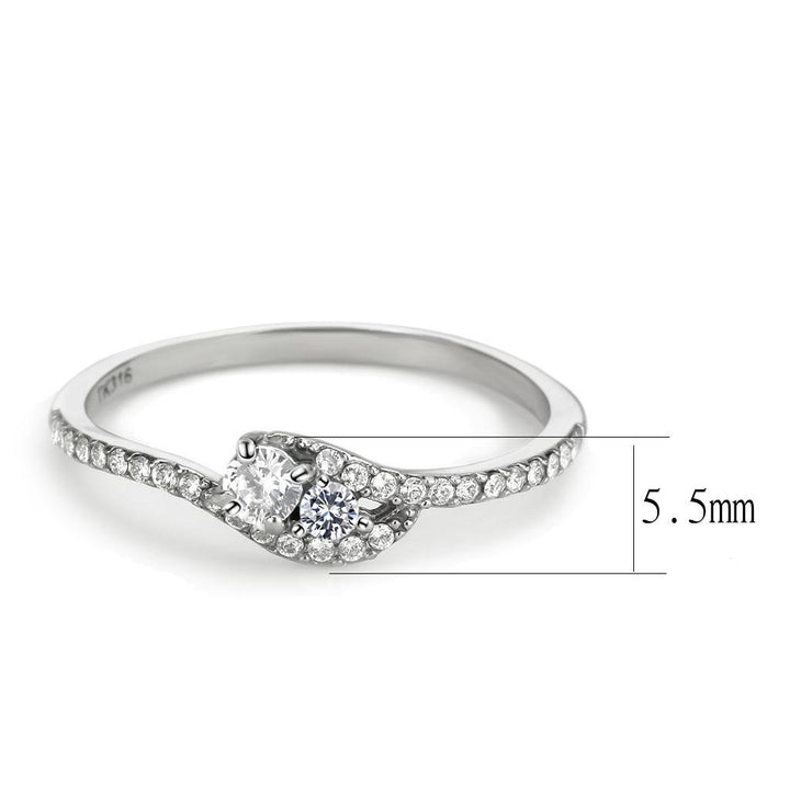 LOVCIA Stainless Steel High Polish Ring with Clear AAA CZ Stone - Buy stylish Rings for women - Shop latest Ring design - Trendy Rings - Unique fashion Rings - Find the perfect Ring