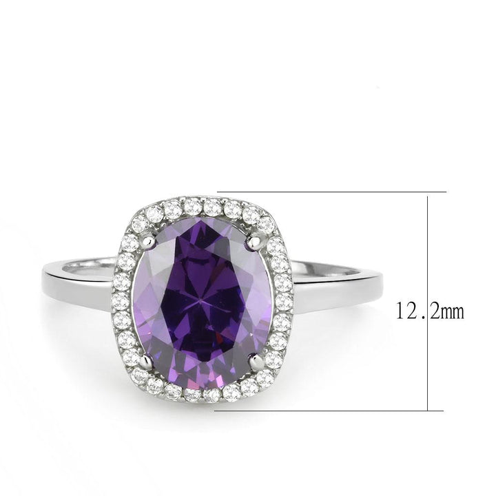 LOVCIA Stainless Steel Ring with High Polish and AAA Amethyst Cubic Zirconia - Buy stylish Rings for women - Shop latest Ring design - Trendy Rings - Unique fashion Rings - Find the perfect Ring