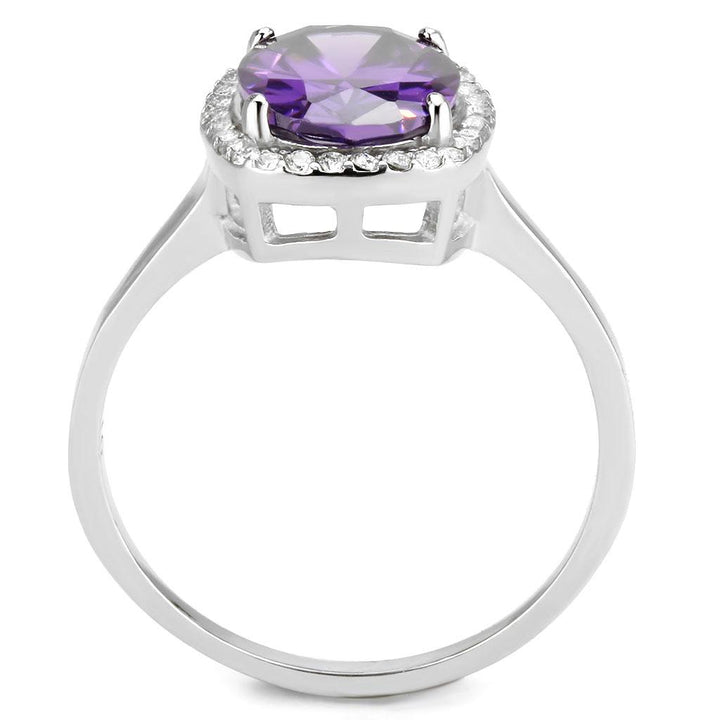 LOVCIA Stainless Steel Ring with High Polish and AAA Amethyst Cubic Zirconia - Buy stylish Rings for women - Shop latest Ring design - Trendy Rings - Unique fashion Rings - Find the perfect Ring