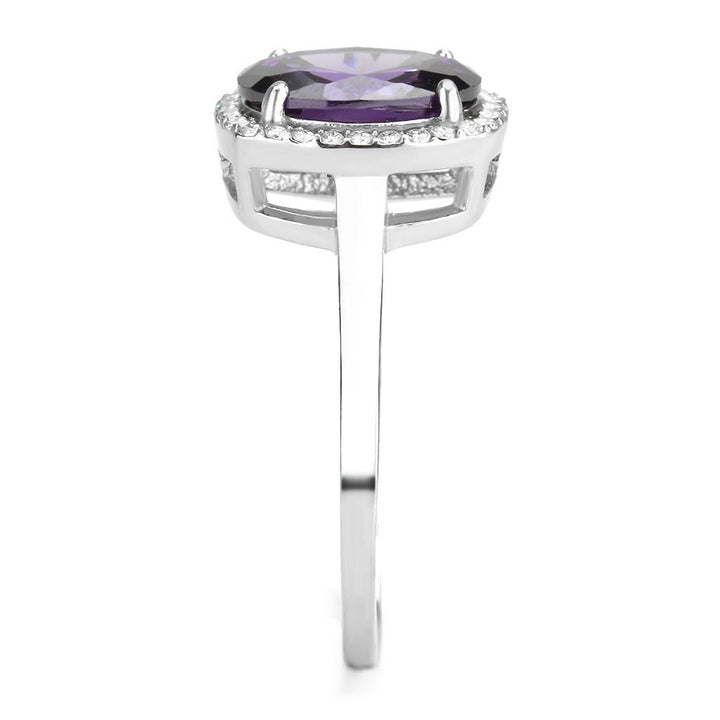 LOVCIA Stainless Steel Ring with High Polish and AAA Amethyst Cubic Zirconia - Buy stylish Rings for women - Shop latest Ring design - Trendy Rings - Unique fashion Rings - Find the perfect Ring