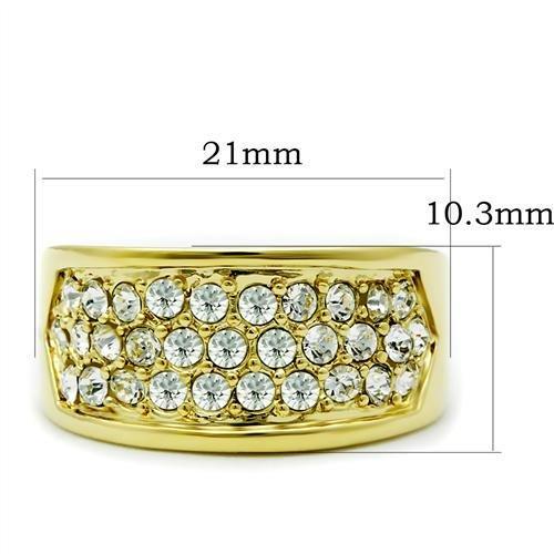 LOVCIA Ion Plated Gold Brass Ring with Clear Top Grade Crystal - Buy stylish Rings for women - Shop latest Ring design - Trendy Rings - Unique fashion Rings - Find the perfect Ring