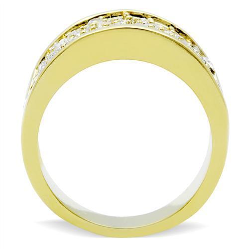 LOVCIA Ion Plated Gold Brass Ring with Clear Top Grade Crystal - Buy stylish Rings for women - Shop latest Ring design - Trendy Rings - Unique fashion Rings - Find the perfect Ring