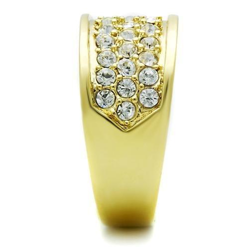 LOVCIA Ion Plated Gold Brass Ring with Clear Top Grade Crystal - Buy stylish Rings for women - Shop latest Ring design - Trendy Rings - Unique fashion Rings - Find the perfect Ring