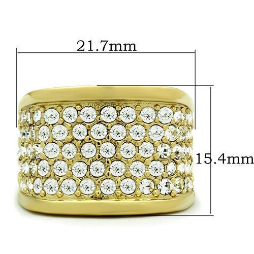 LOVCIA Ion Plating Gold Brass Ring with Clear Top Grade Crystal - Buy stylish Rings for women - Shop latest Ring design - Trendy Rings - Unique fashion Rings - Find the perfect Ring