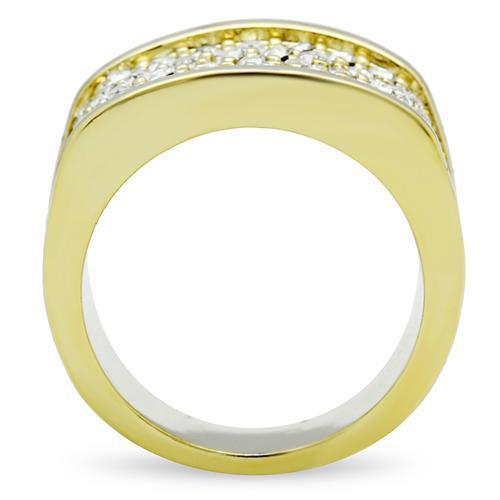 LOVCIA Ion Plating Gold Brass Ring with Clear Top Grade Crystal - Buy stylish Rings for women - Shop latest Ring design - Trendy Rings - Unique fashion Rings - Find the perfect Ring