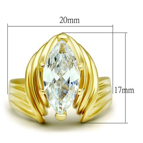 LOVCIA Ion Plated Gold Brass Ring with Clear AAA Grade Cubic Zirconia - Buy stylish Rings for women - Shop latest Ring design - Trendy Rings - Unique fashion Rings - Find the perfect Ring