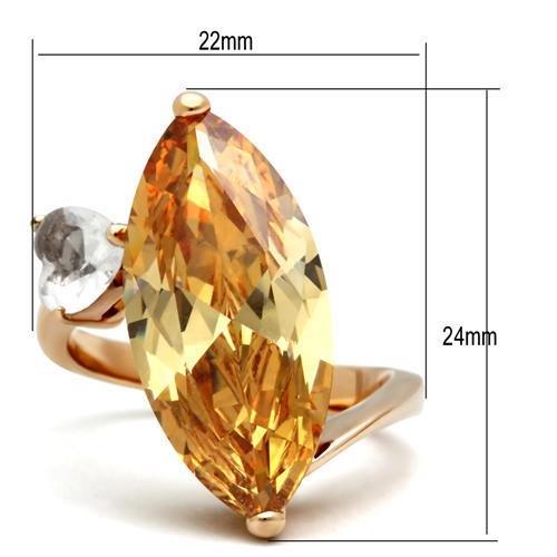 LOVCIA Champagne CZ Brass Ring with IP Rose Gold Finish - Buy stylish Rings for women - Shop latest Ring design - Trendy Rings - Unique fashion Rings - Find the perfect Ring