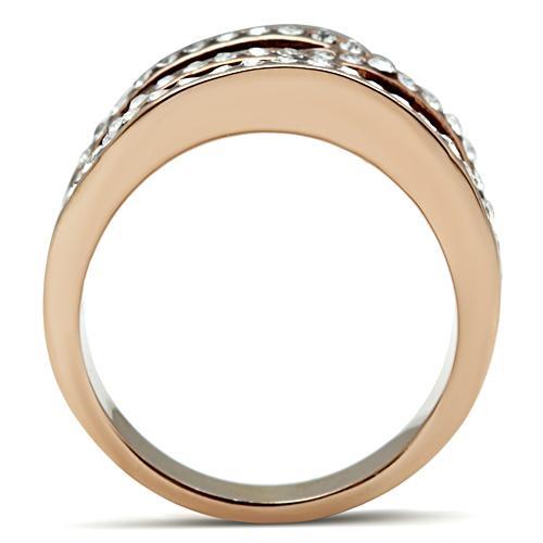 LOVCIA Rose Gold Ion Plated Brass Ring with Smoked Quartz Crystal - Buy stylish Rings for women - Shop latest Ring design - Trendy Rings - Unique fashion Rings - Find the perfect Ring