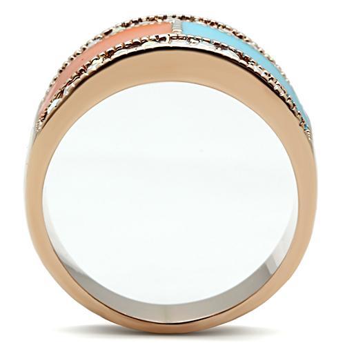 LOVCIA Rose Gold Ion Plated Brass Ring with Clear Top Grade Crystal - Buy stylish Rings for women - Shop latest Ring design - Trendy Rings - Unique fashion Rings - Find the perfect Ring