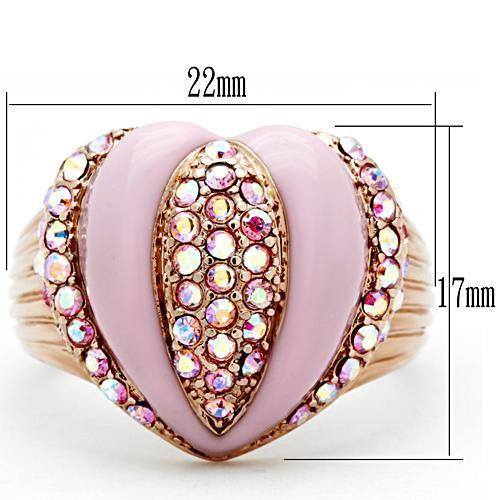 LOVCIA Rose Gold Ion-Plated Brass Ring with Light Rose Crystal - Buy stylish Rings for women - Shop latest Ring design - Trendy Rings - Unique fashion Rings - Find the perfect Ring