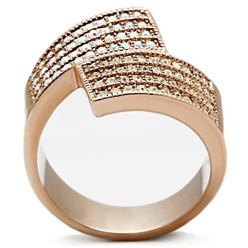 LOVCIA Rose Gold Ion Plated Brass Multi-Color Crystal Ring - Buy stylish Rings for women - Shop latest Ring design - Trendy Rings - Unique fashion Rings - Find the perfect Ring