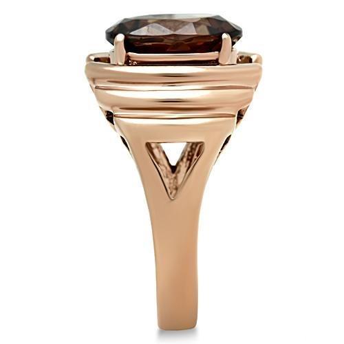 LOVCIA Rose Gold Ion Plated Brass Ring with Brown AAA CZ Stone - Buy stylish Rings for women - Shop latest Ring design - Trendy Rings - Unique fashion Rings - Find the perfect Ring