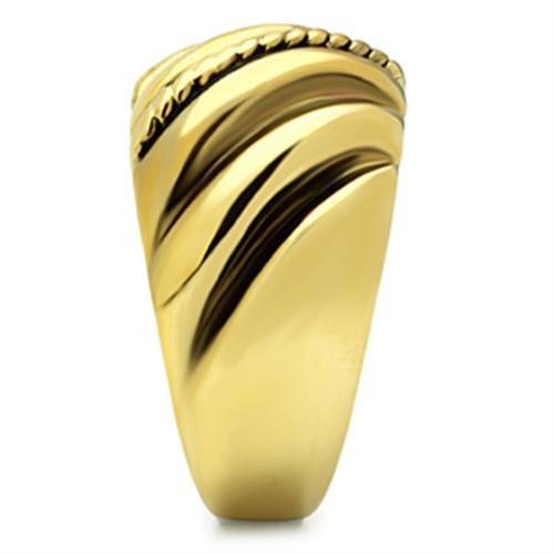 LOVCIA Ion Plated Gold Brass Ring with Jet Epoxy Stone - Buy stylish Rings for women - Shop latest Ring design - Trendy Rings - Unique fashion Rings - Find the perfect Ring