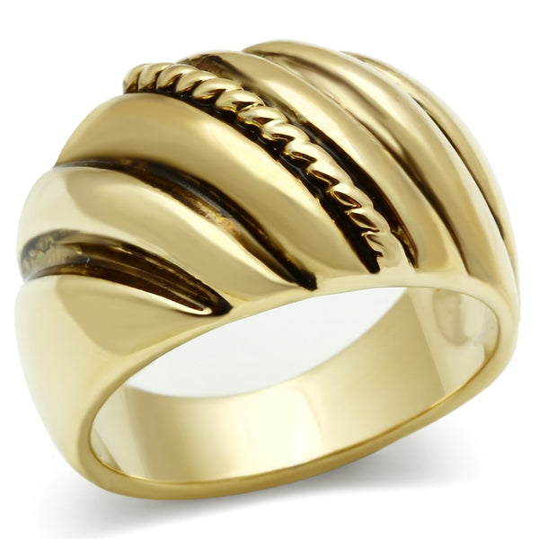 LOVCIA Ion Plated Gold Brass Ring with Jet Epoxy Stone - Buy stylish Rings for women - Shop latest Ring design - Trendy Rings - Unique fashion Rings - Find the perfect Ring