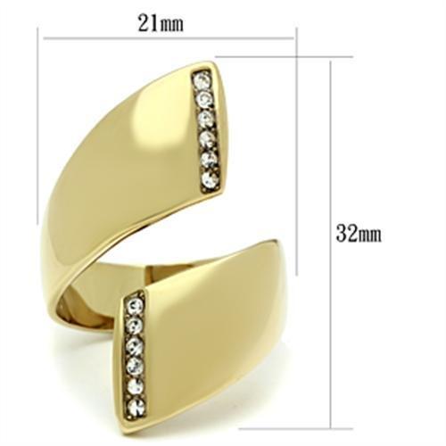 LOVCIA Ion Plated Gold Brass Ring with Clear Top Grade Crystal - Buy stylish Rings for women - Shop latest Ring design - Trendy Rings - Unique fashion Rings - Find the perfect Ring