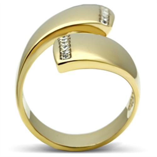 LOVCIA Ion Plated Gold Brass Ring with Clear Top Grade Crystal - Buy stylish Rings for women - Shop latest Ring design - Trendy Rings - Unique fashion Rings - Find the perfect Ring