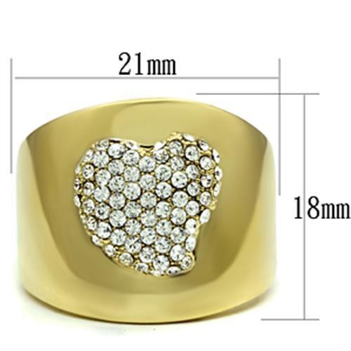 LOVCIA Gold Ion Plated Brass Ring with Clear Crystal Center - Buy stylish Rings for women - Shop latest Ring design - Trendy Rings - Unique fashion Rings - Find the perfect Ring