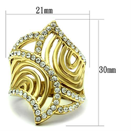 LOVCIA Ion Plated Gold Brass Ring with Premium Clear Crystal - Buy stylish Rings for women - Shop latest Ring design - Trendy Rings - Unique fashion Rings - Find the perfect Ring