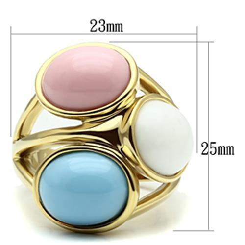 LOVCIA Ion Plated Gold Brass Ring with Multicolor Synthetic Gemstone - Buy stylish Rings for women - Shop latest Ring design - Trendy Rings - Unique fashion Rings - Find the perfect Ring