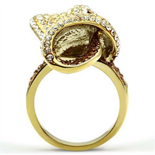 LOVCIA Multi-Color Crystal Brass Ring with IP Gold Plating - Buy stylish Rings for women - Shop latest Ring design - Trendy Rings - Unique fashion Rings - Find the perfect Ring