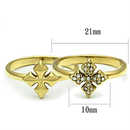 LOVCIA Ion Plated Gold Brass Ring with Clear Premium Crystal - Buy stylish Rings for women - Shop latest Ring design - Trendy Rings - Unique fashion Rings - Find the perfect Ring