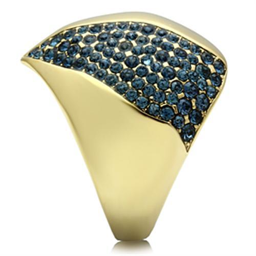 LOVCIA Montana Crystal Brass Ring with IP Gold Finish - Buy stylish Rings for women - Shop latest Ring design - Trendy Rings - Unique fashion Rings - Find the perfect Ring