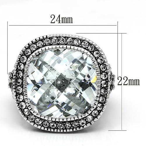 LOVCIA Rhodium-Plated Brass Ring with Clear AAA CZ Stone - Buy stylish Rings for women - Shop latest Ring design - Trendy Rings - Unique fashion Rings - Find the perfect Ring