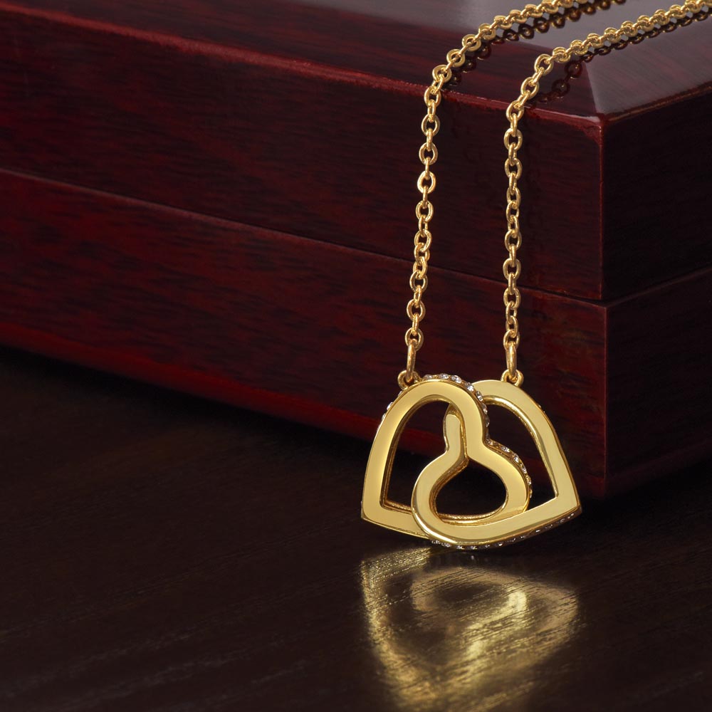Lovcia Romantic Gift for Girls - Interlocking Hearts Necklace-Necklaces-18k Yellow Gold Finish-Luxury Box-18k Yellow Gold Finish