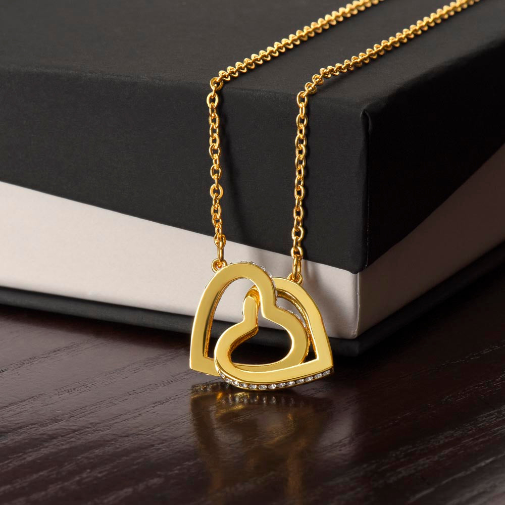 Lovcia Romantic Gift for Girls - Interlocking Hearts Necklace-Necklaces-18k Yellow Gold Finish-Standard Box-18k Yellow Gold Finish